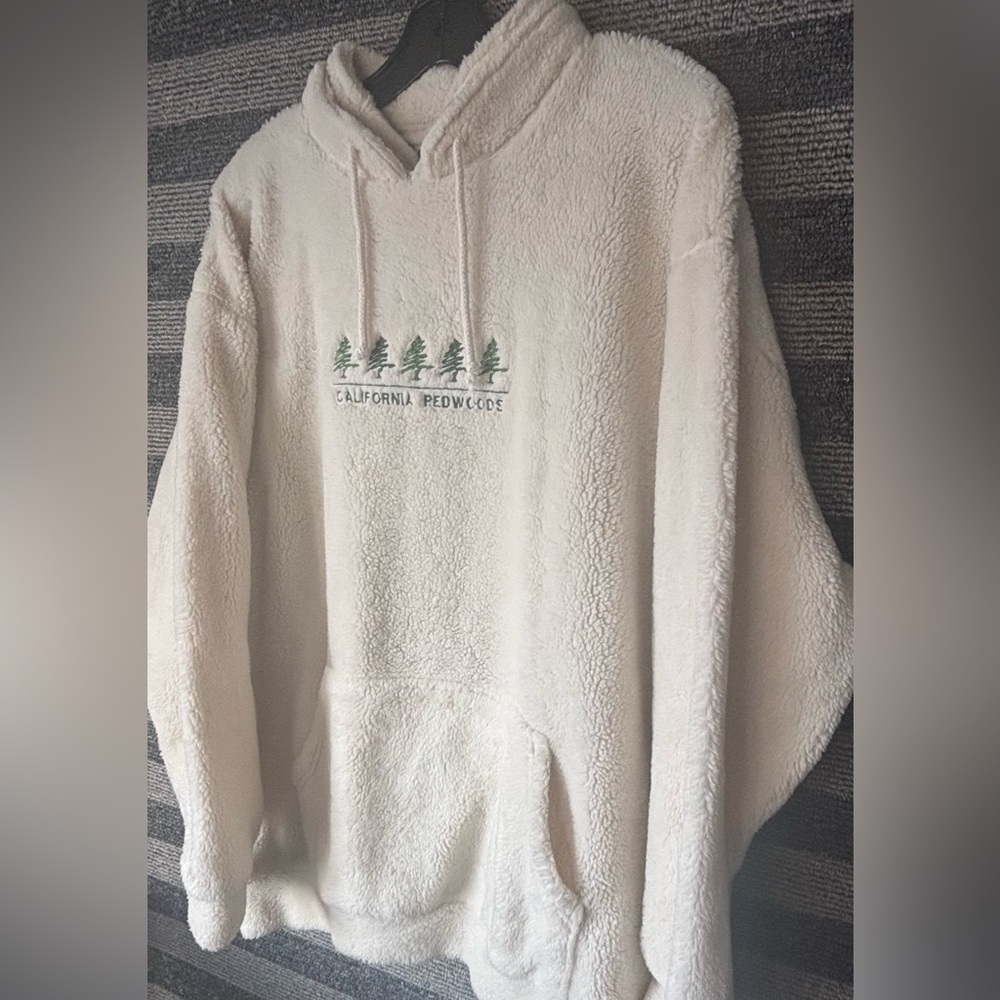 Vintage 90’s California Redwoods Cream Sherpa Pullover Fleece Men’s XXL EUC - Picture 3 of 5
